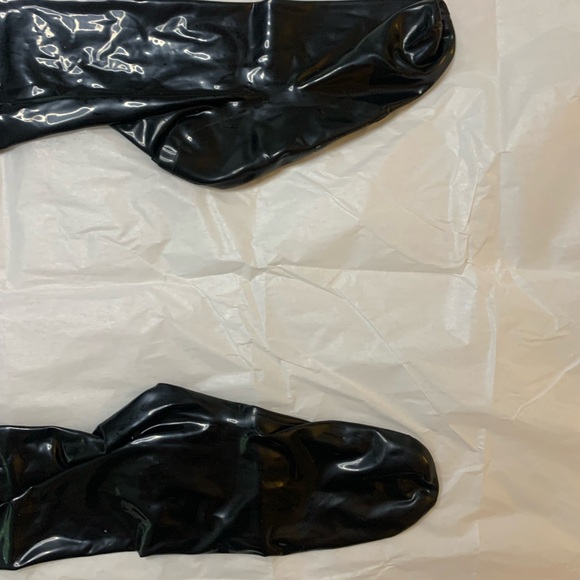 Libidex Fetish Black Latex Classic Tights with Feet Size Women’s XL - Picture 4 of 8